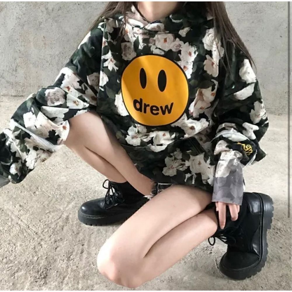 Bieber Drew House Mascot flower Iceberg Roses Hoodie| NWOT